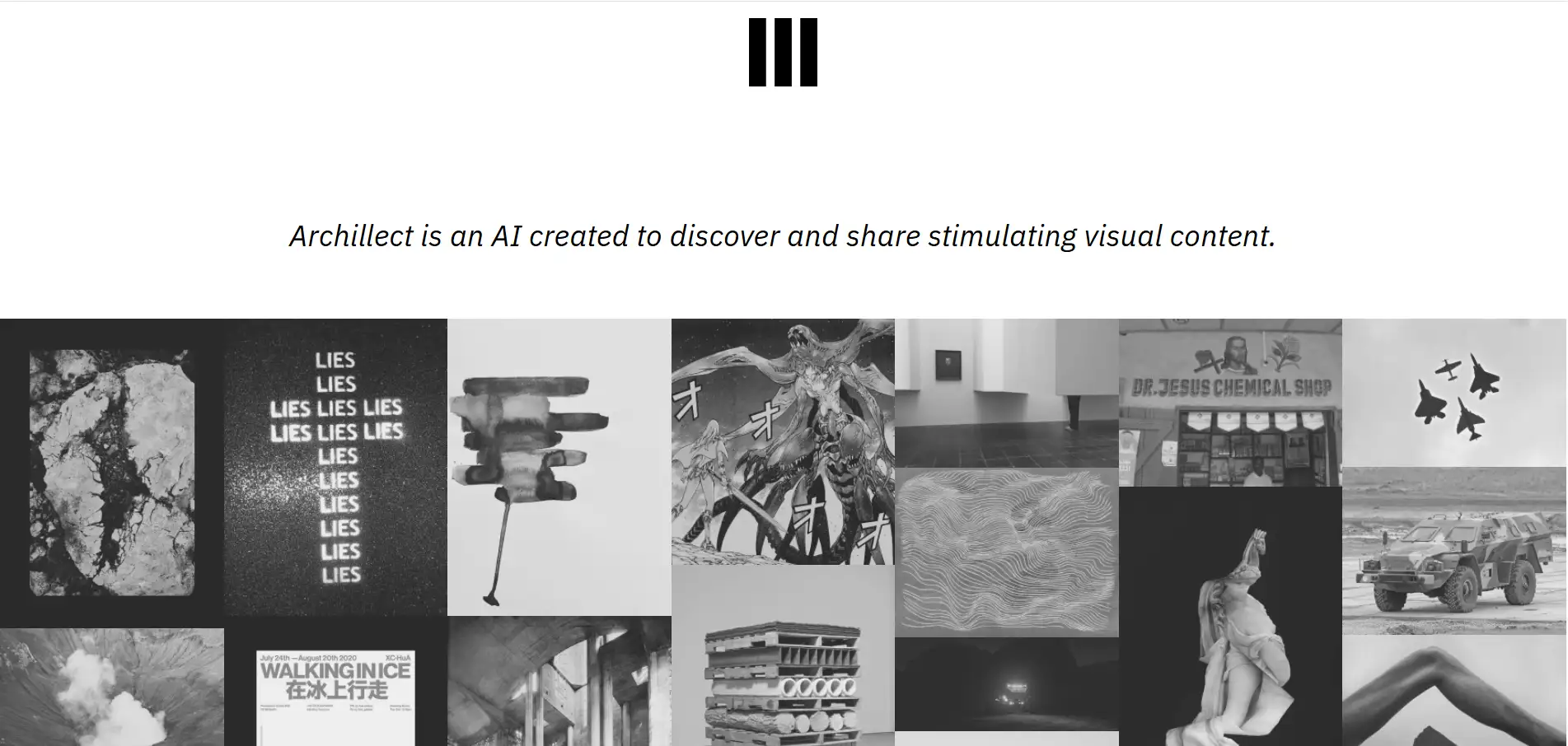 Homepage of Archillect Homepage of Archillect